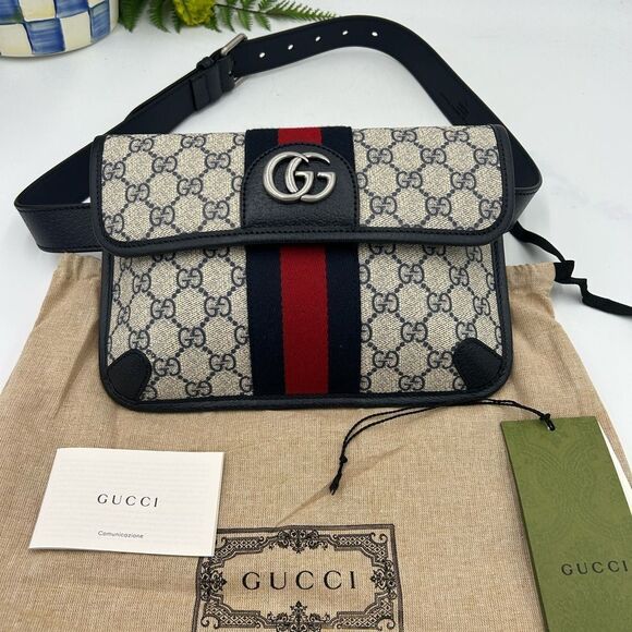 Women’s Gucci GG Supreme Ophidia print belt bag 90 cm adjustable made in Italy - Picture 1 of 9